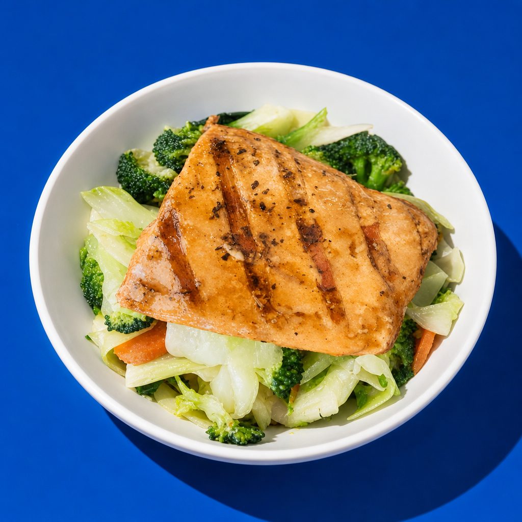 Teriyaki Salmon & Vegetables.